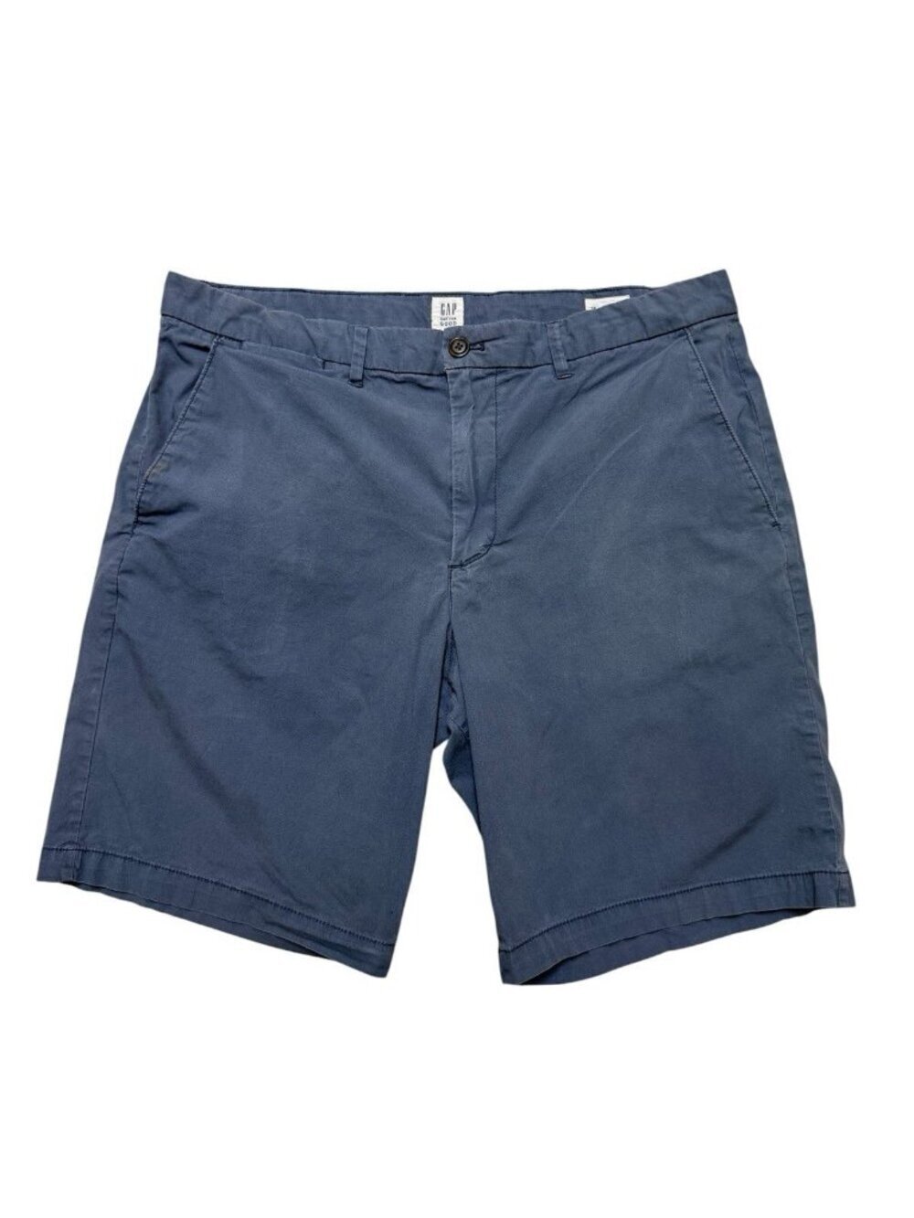 Gap Blue Chino Shorts Men’s 36 Stretch Casual Flat Front 9” Inseam